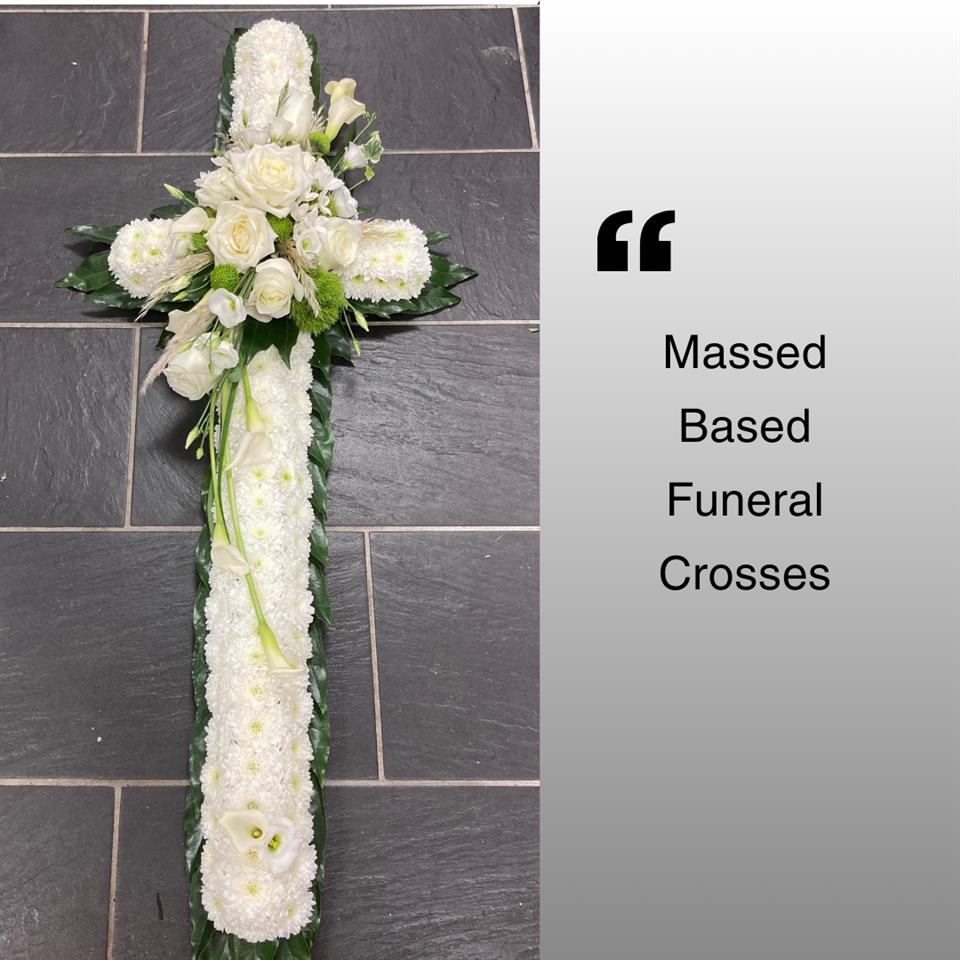 Massed - Bassed Floral Funeral Crosses Hayle